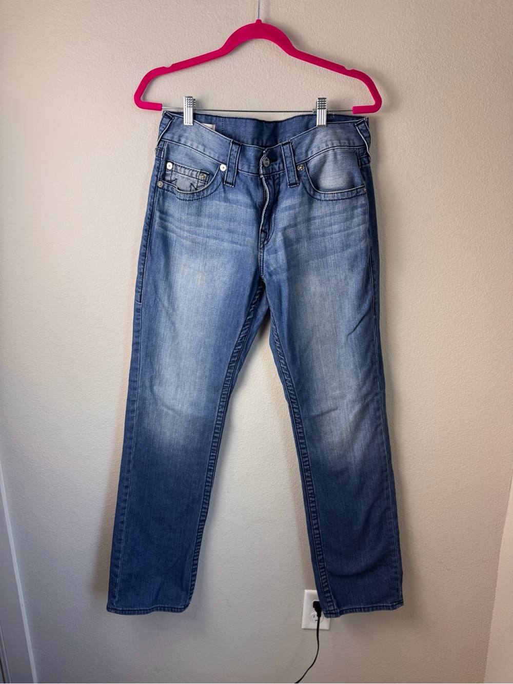 True Religion Blue Straight-Leg Jeans